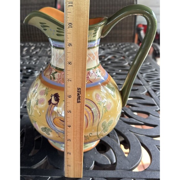 Zrike "Chanticleer" Rooster Theme - Danna Cullen Design PITCHER Jug Large - Picture 5 of 7